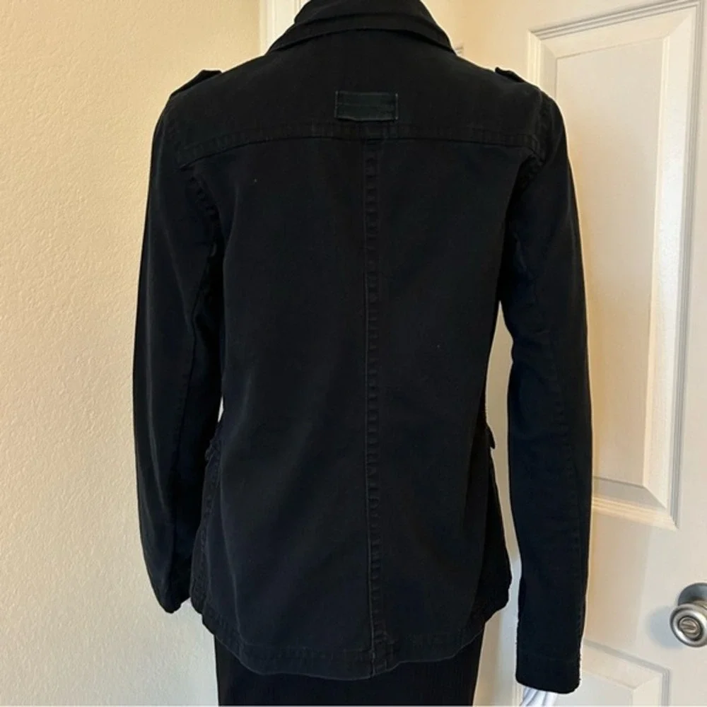 Fox Head Girls Military style Cotton Black Button Zip Up Front Pockets Jacket- M